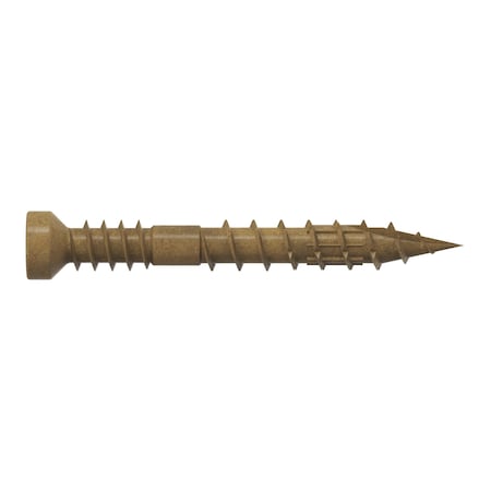Simpson Strong-Tie Wood Screw, #7, 1-1/4 in, Tan Steel Trim Head Torx Drive, 500 PK FT07114R500